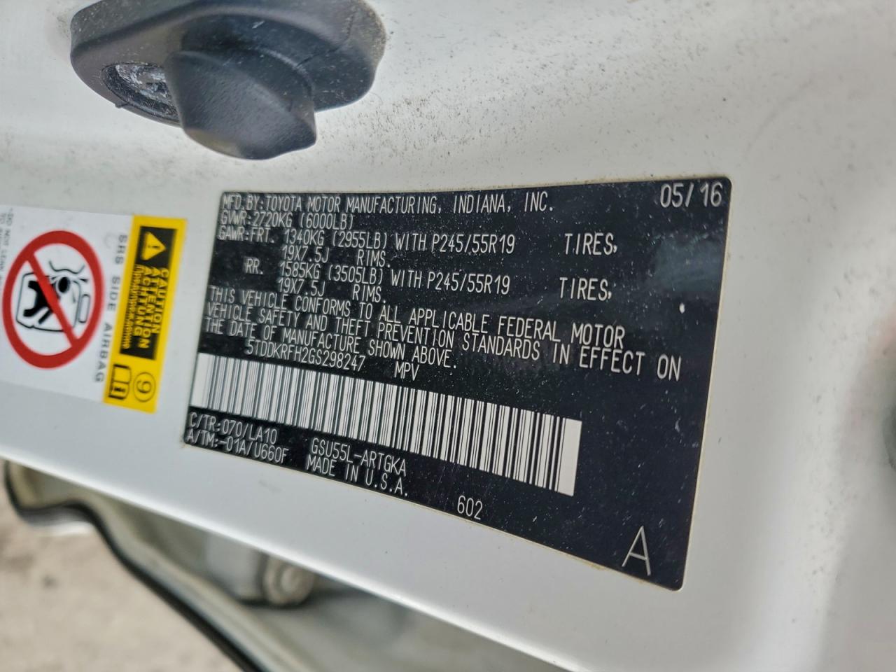 2016 TOYOTA HIGHLANDER LIMITED photo 13