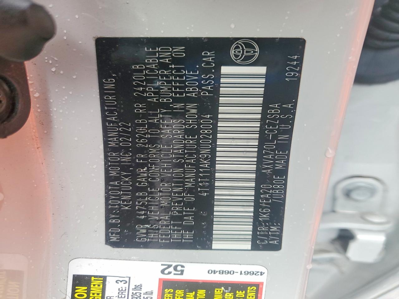 2022 TOYOTA CAMRY SE photo 23