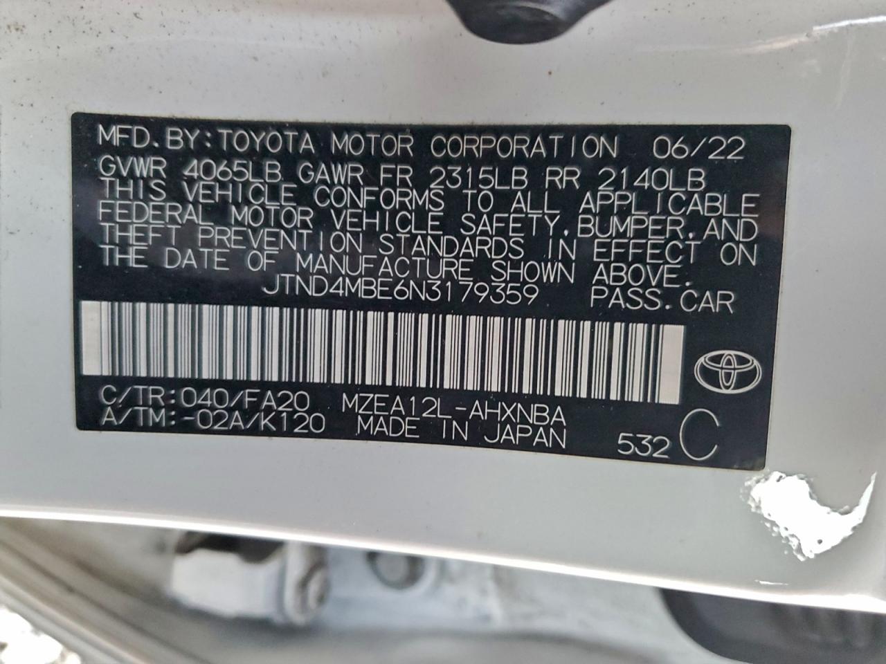 2022 TOYOTA COROLLA SE photo 13
