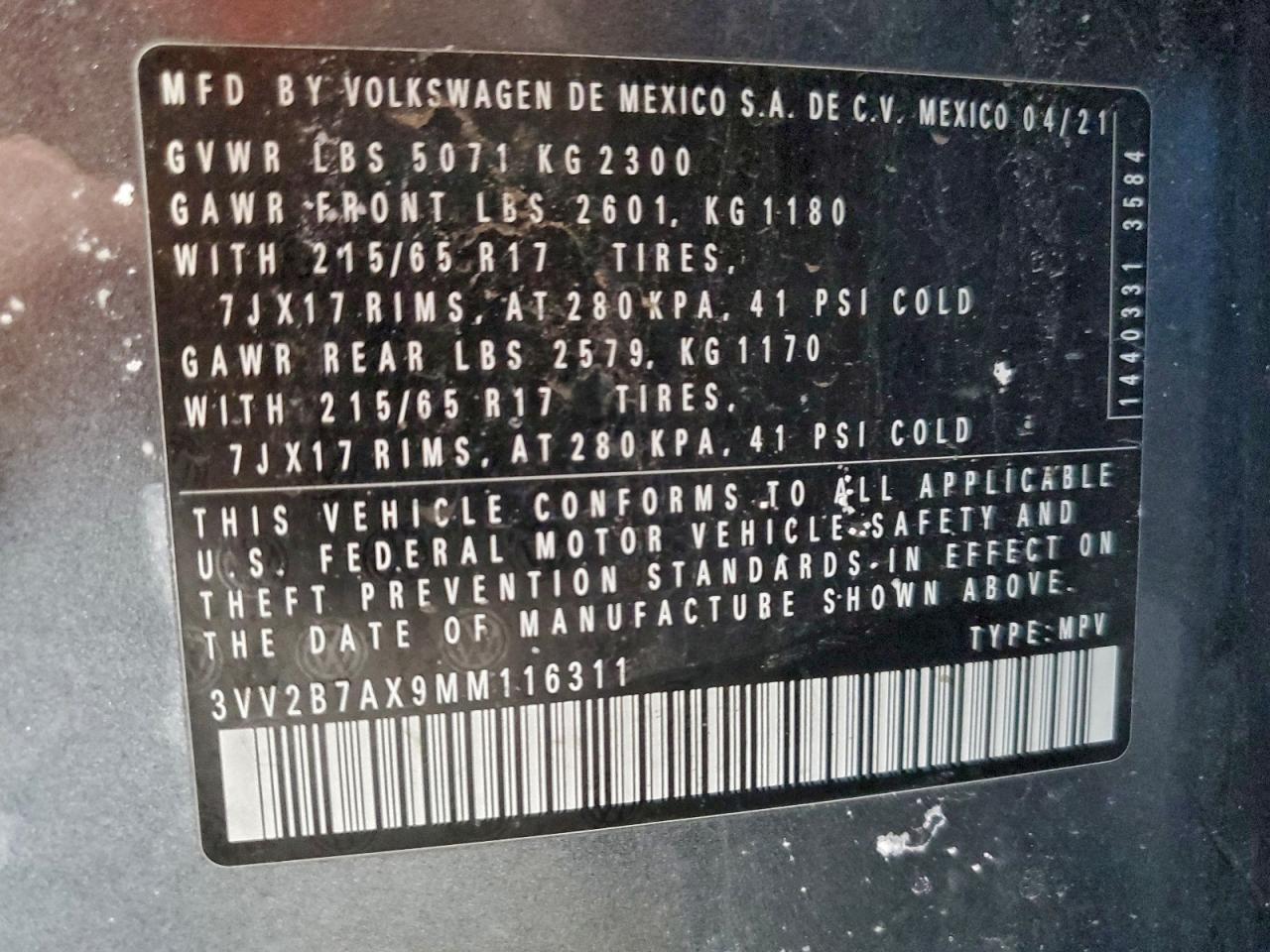 2021 VOLKSWAGEN TIGUAN SE photo 13