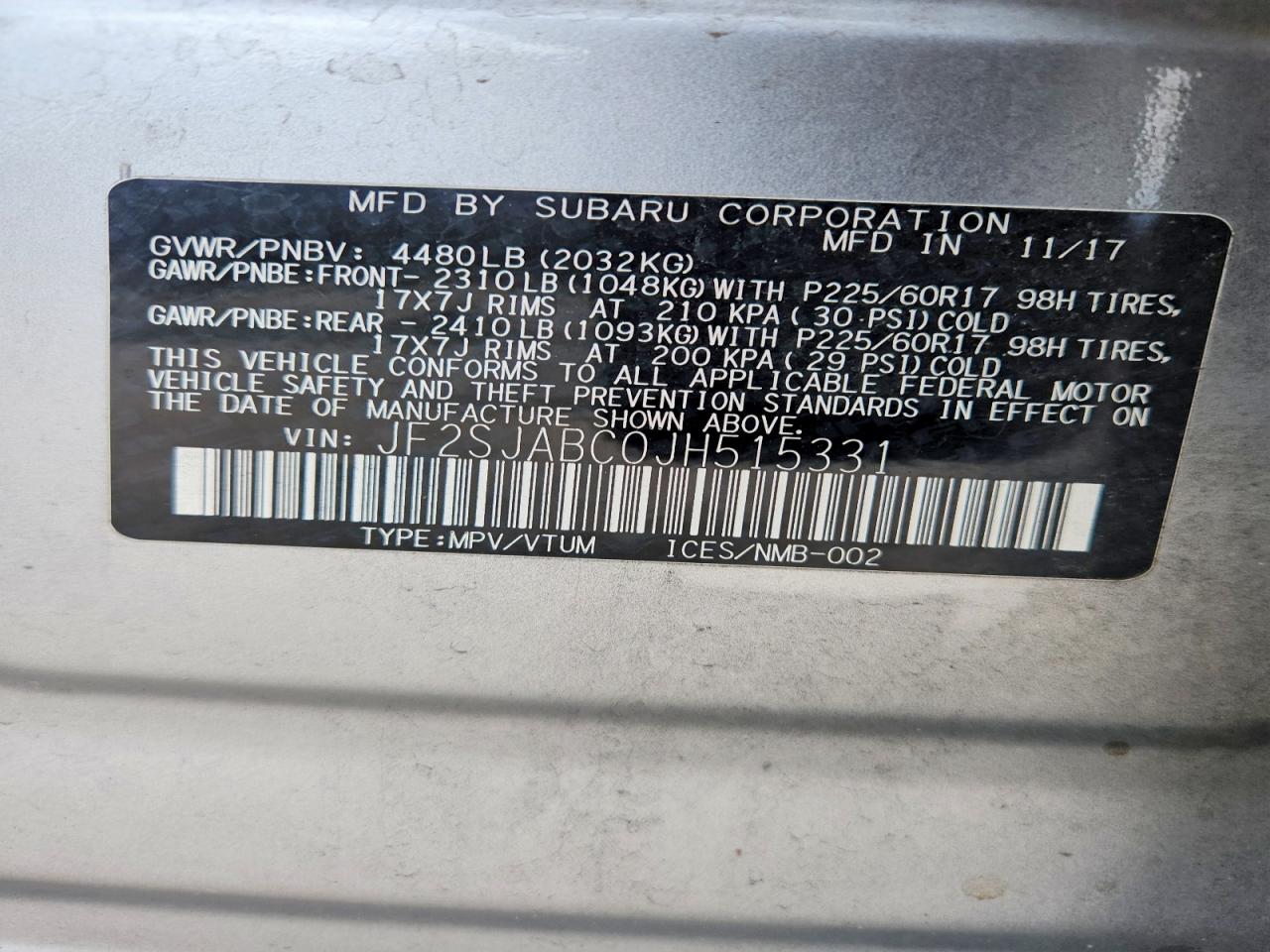 2018 SUBARU FORESTER 2.5I photo 27