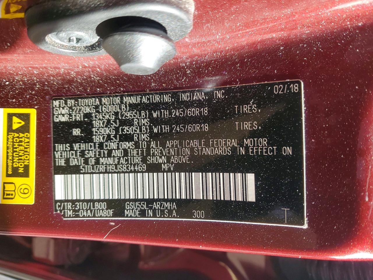 2018 TOYOTA HIGHLANDER SE photo 13