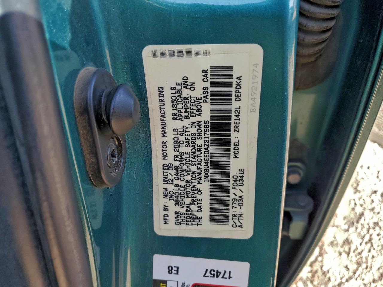2010 TOYOTA COROLLA BASE photo 13