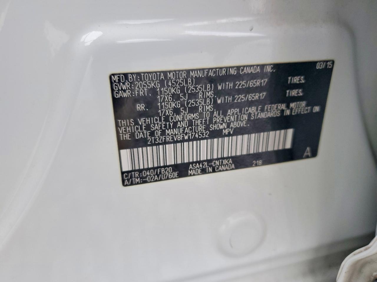 2015 TOYOTA RAV4 LE photo 14