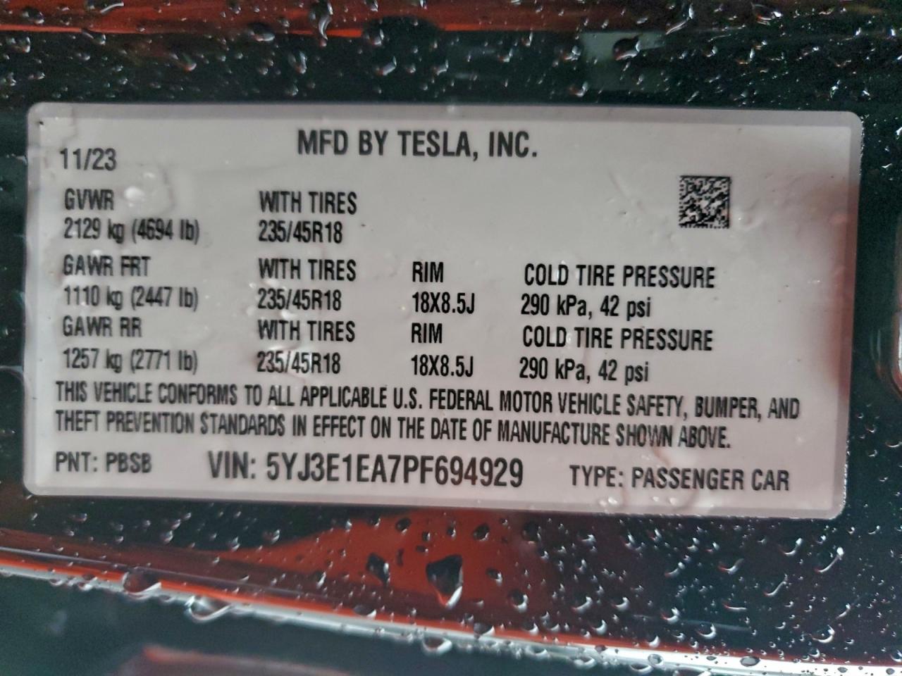 2023 TESLA MODEL 3 photo 34