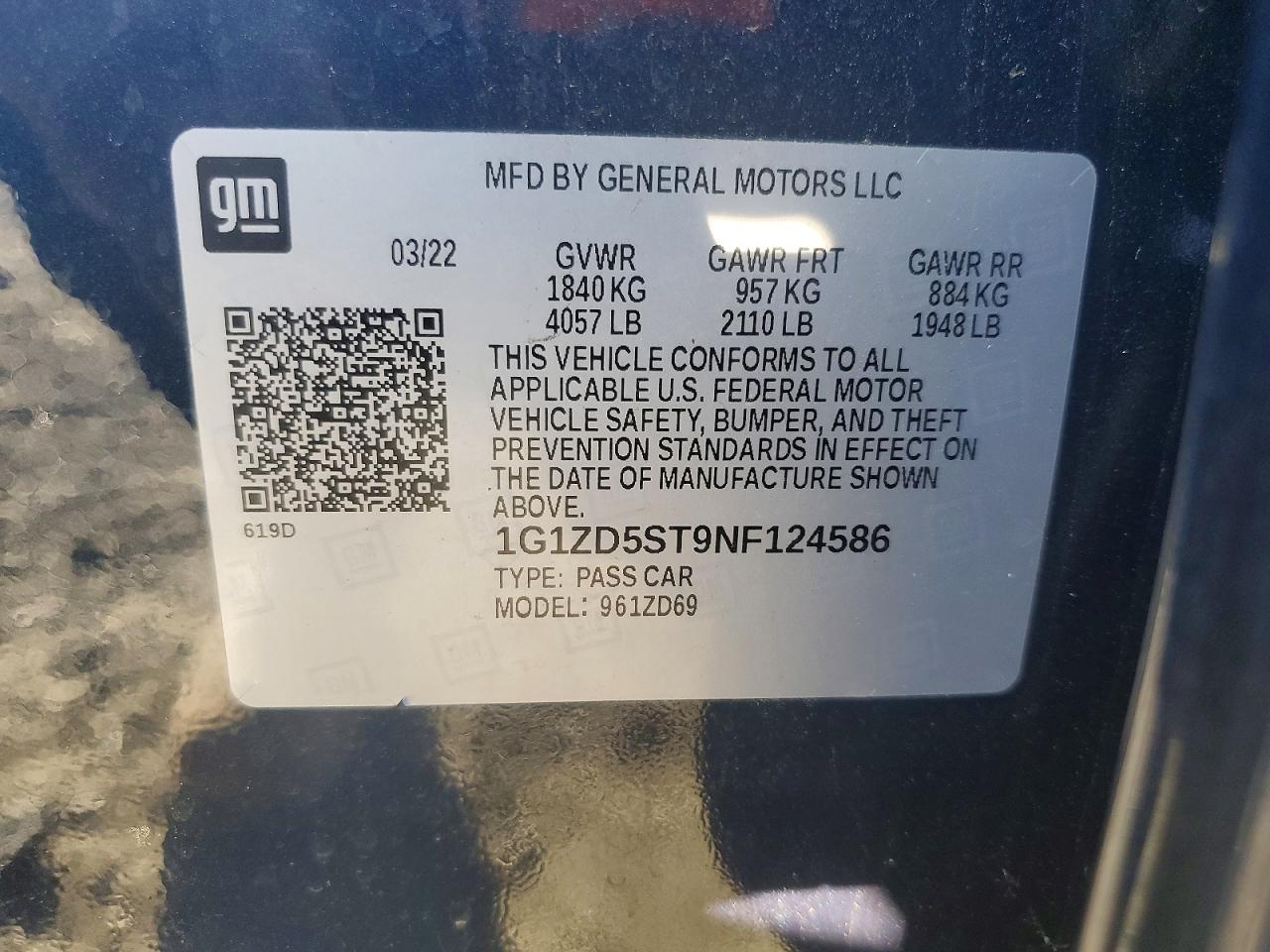 2022 CHEVROLET MALIBU LT photo 12