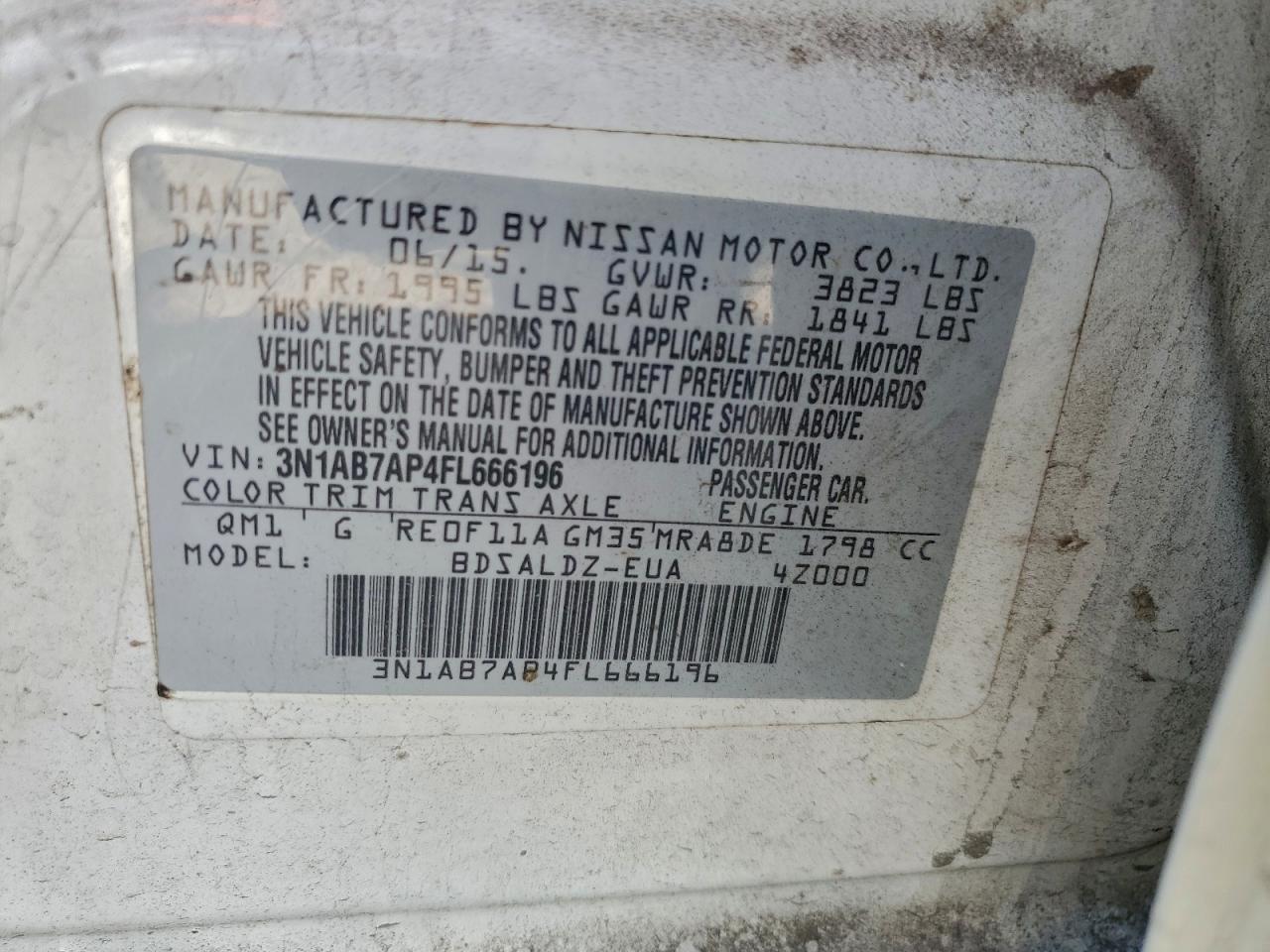 2015 NISSAN SENTRA S photo 12