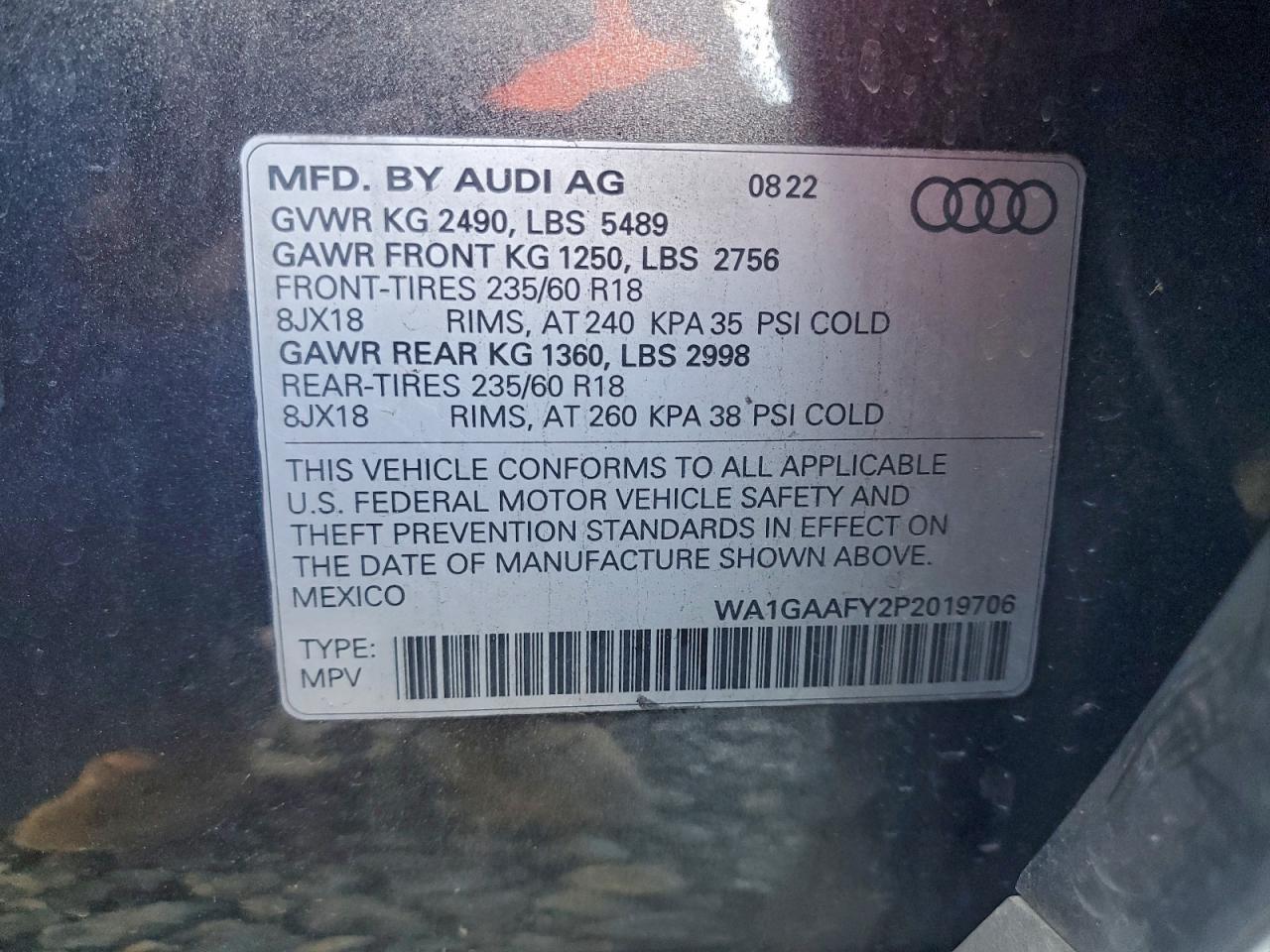 2023 AUDI Q5 PREMIUM 45 photo 14