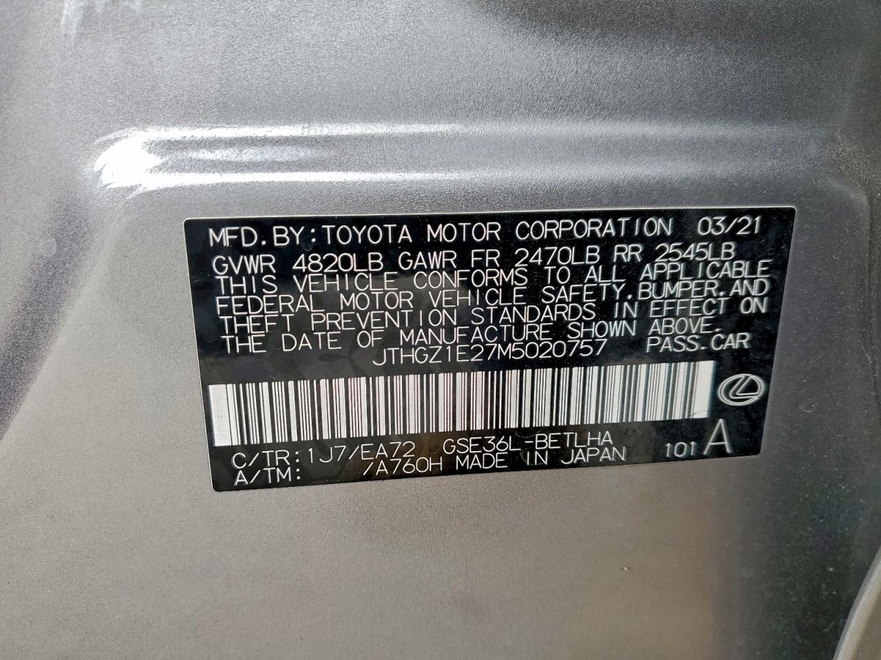 2021 LEXUS IS 350 F SPORT photo 12