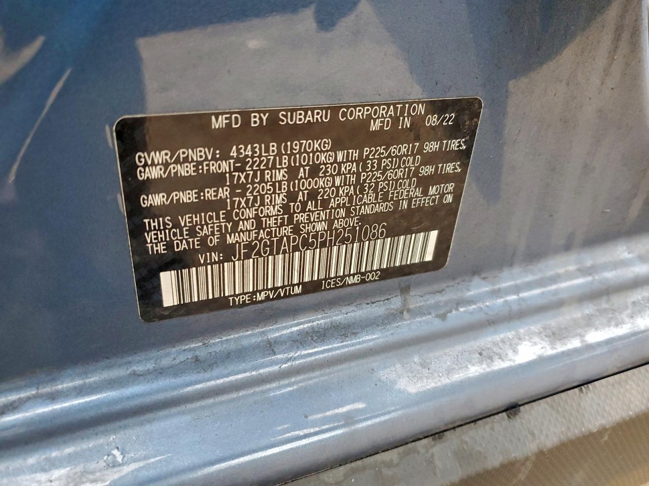 2023 SUBARU CROSSTREK PREMIUM photo 12