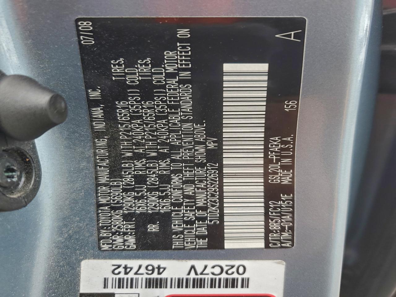 2009 TOYOTA SIENNA CE photo 14