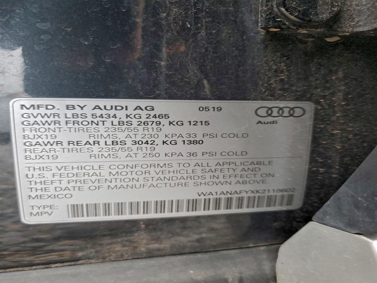 2019 AUDI Q5 PREMIUM photo 13