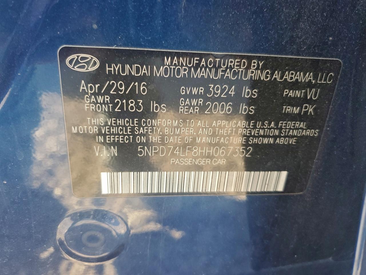 2017 HYUNDAI ELANTRA SE photo 12