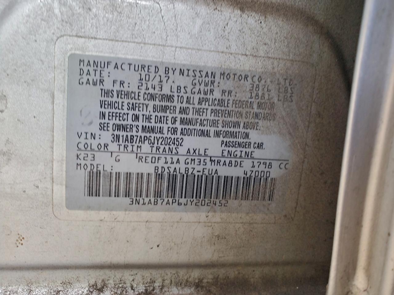 2018 NISSAN SENTRA S photo 23