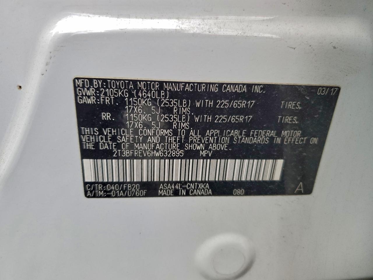 2017 TOYOTA RAV4 LE photo 12