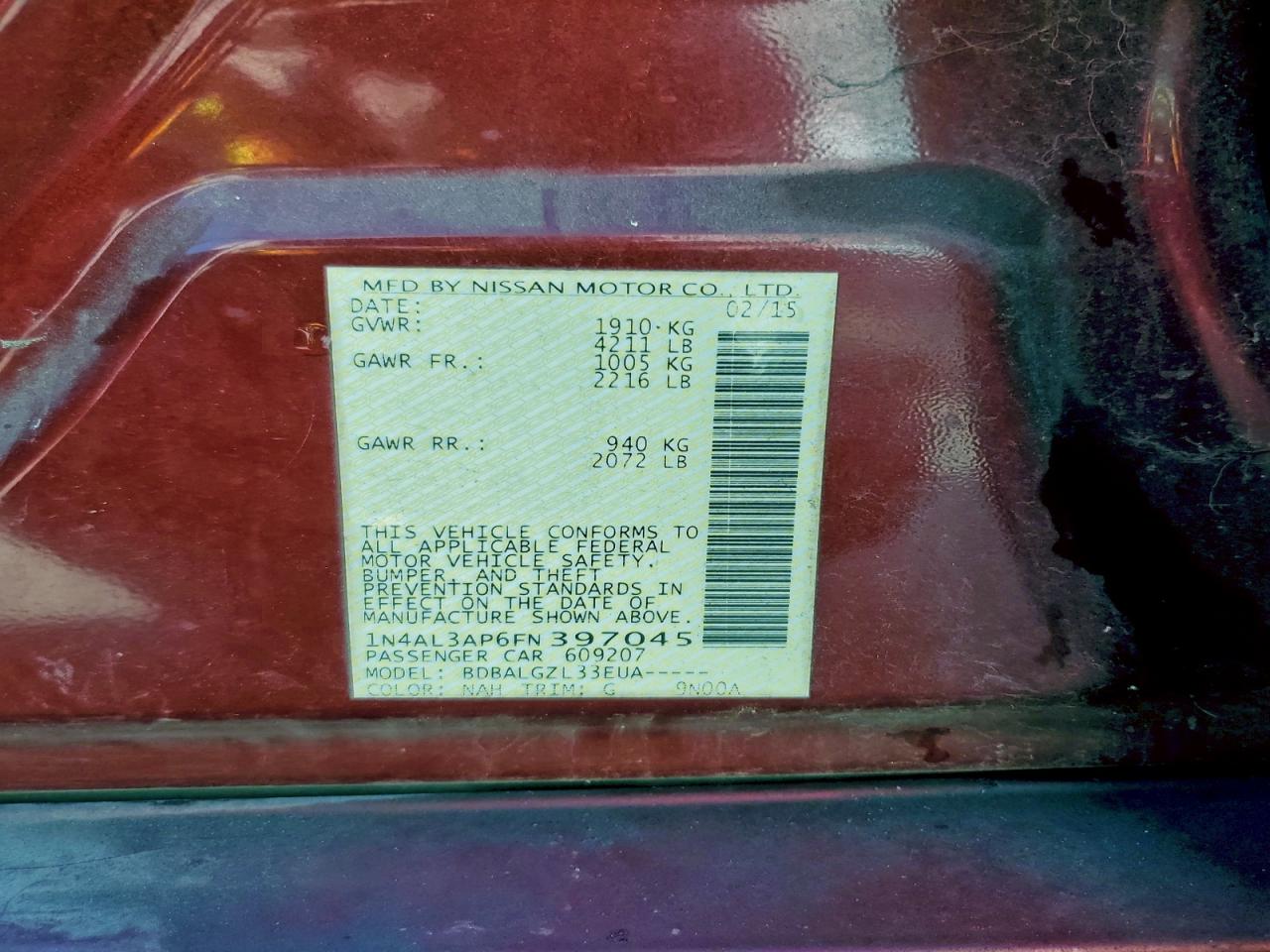 2015 NISSAN ALTIMA 2.5 photo 23