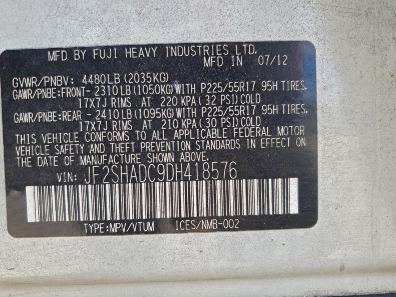 2013 SUBARU FORESTER 2.5X PREMIUM photo 25