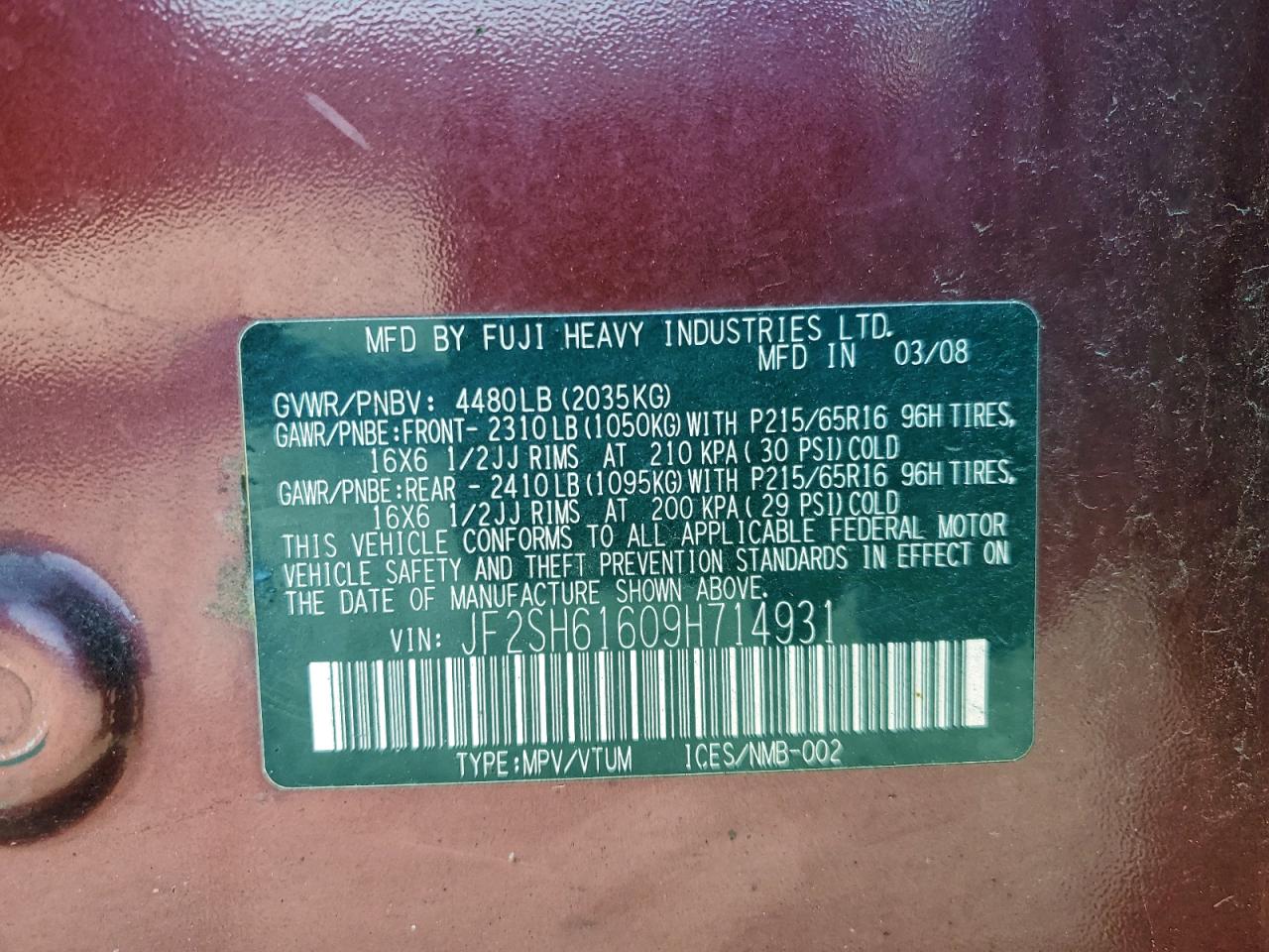 2009 SUBARU FORESTER 2.5X photo 13