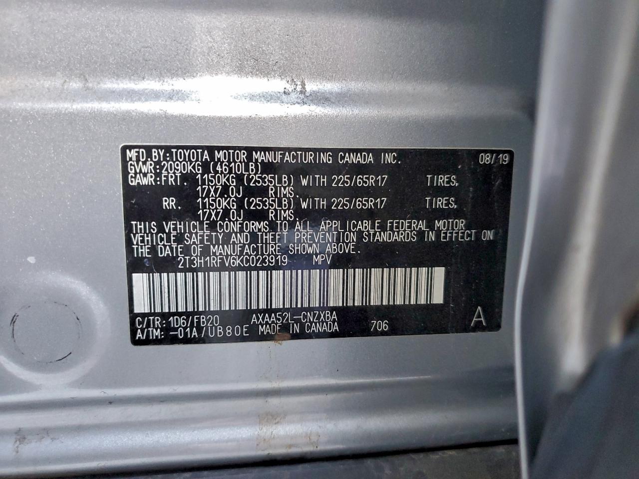 2019 TOYOTA RAV4 LE photo 23