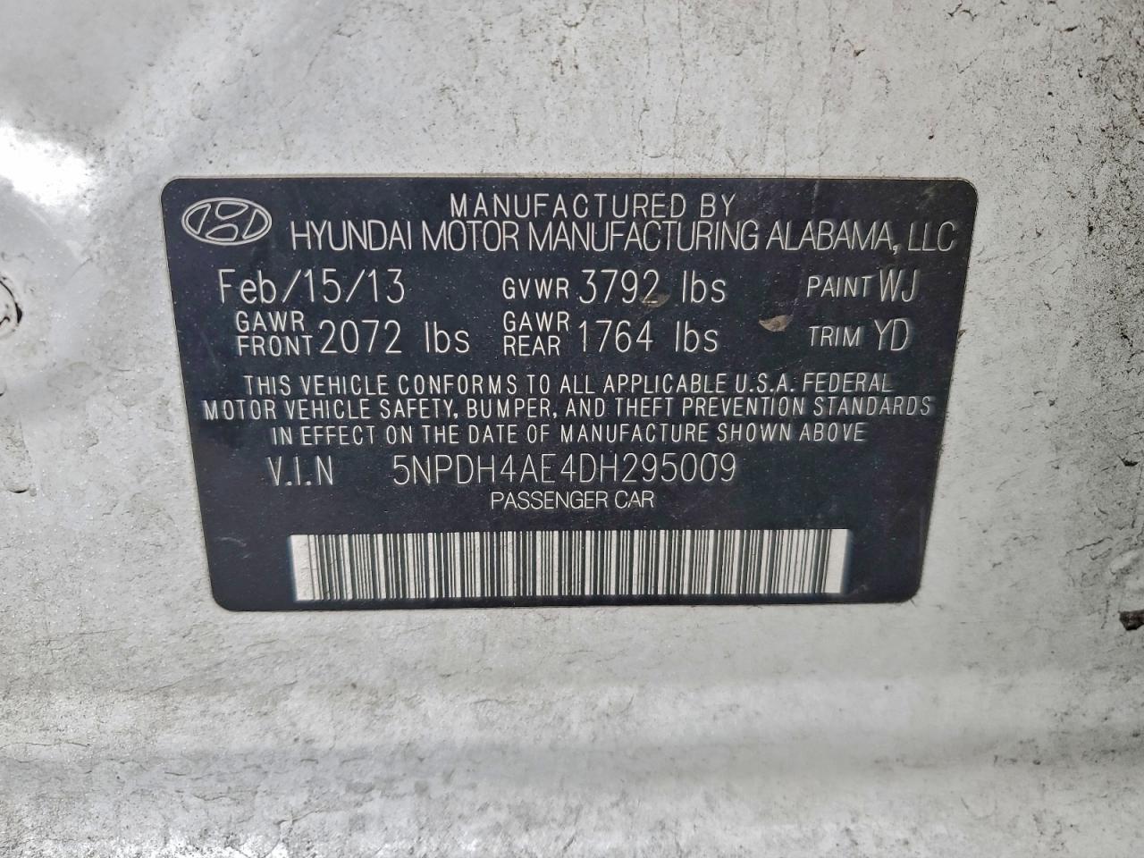 2013 HYUNDAI ELANTRA GLS photo 12
