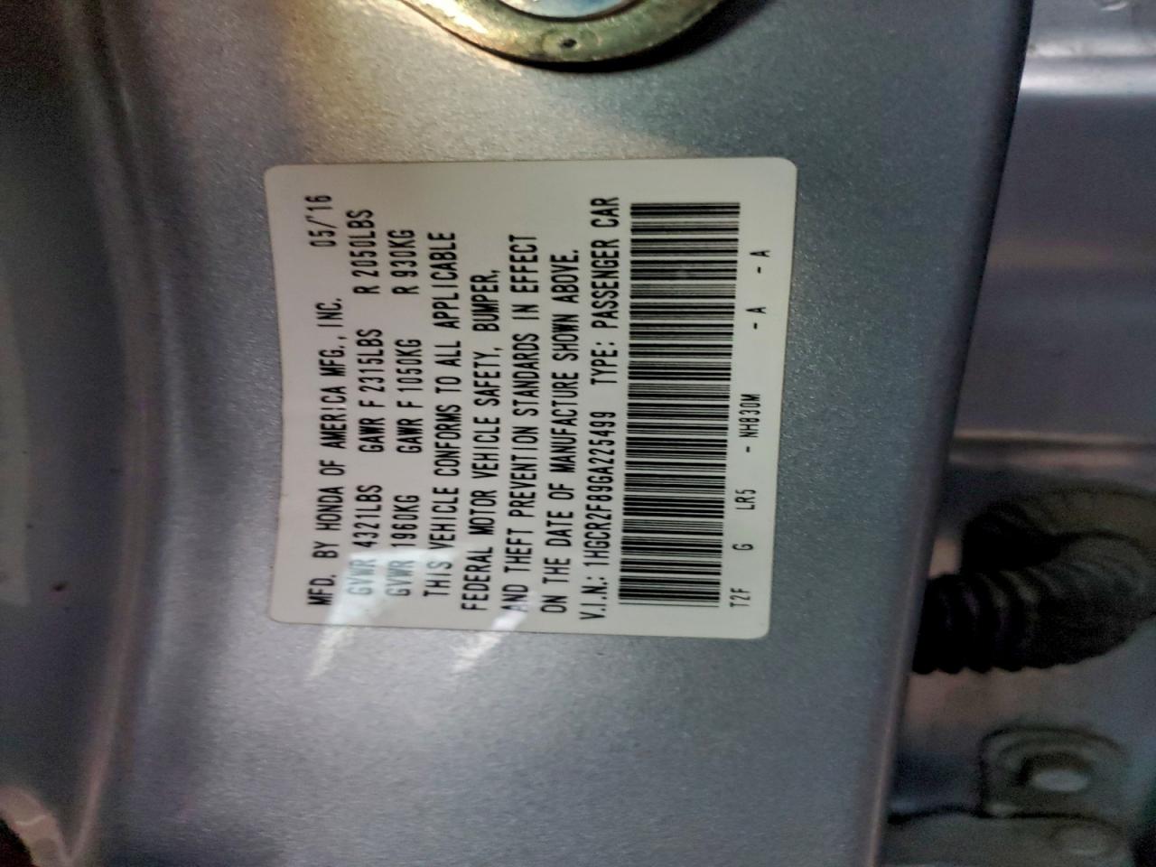 2016 HONDA ACCORD EXL photo 12