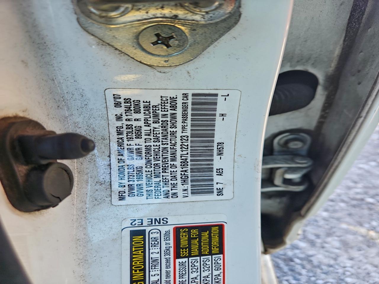 2007 HONDA CIVIC EX photo 12