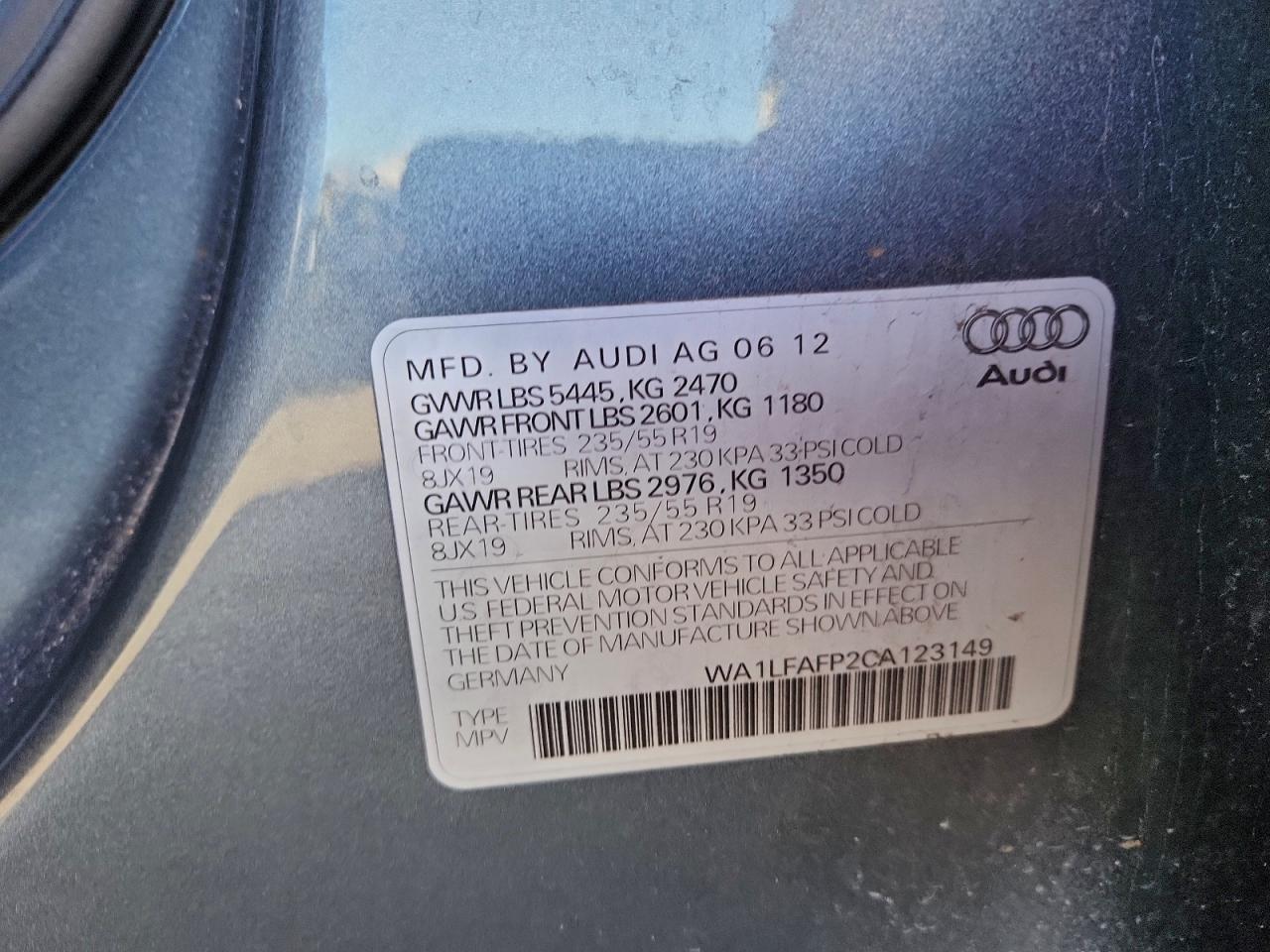 2012 AUDI Q5 PREMIUM PLUS photo 12