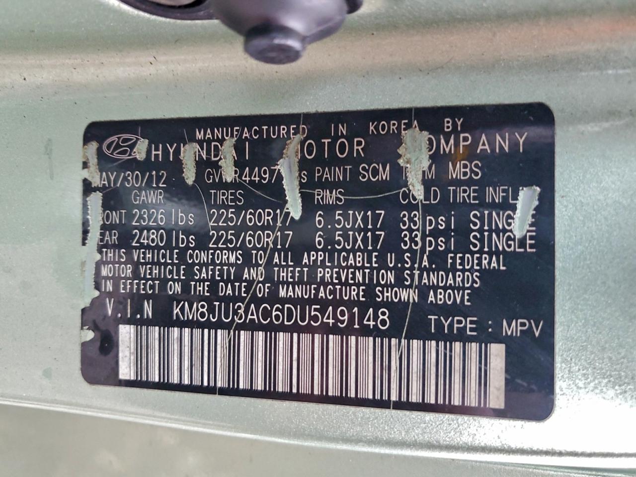 2013 HYUNDAI TUCSON GLS photo 12