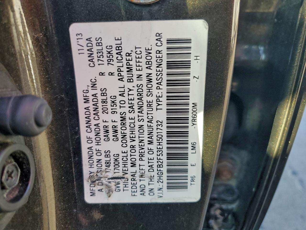 2014 HONDA CIVIC LX photo 12