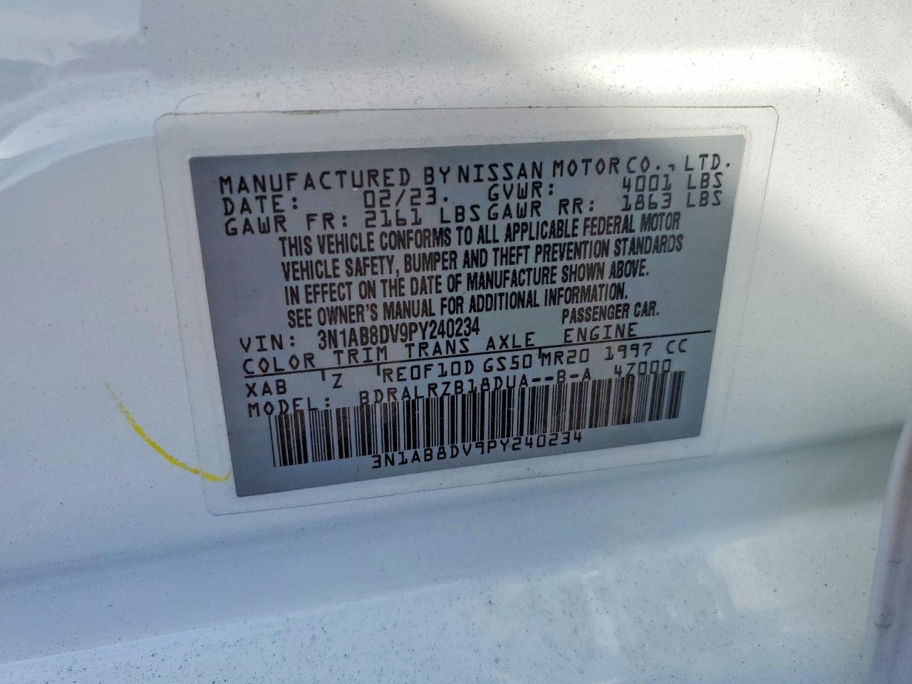 2023 NISSAN SENTRA SR photo 12