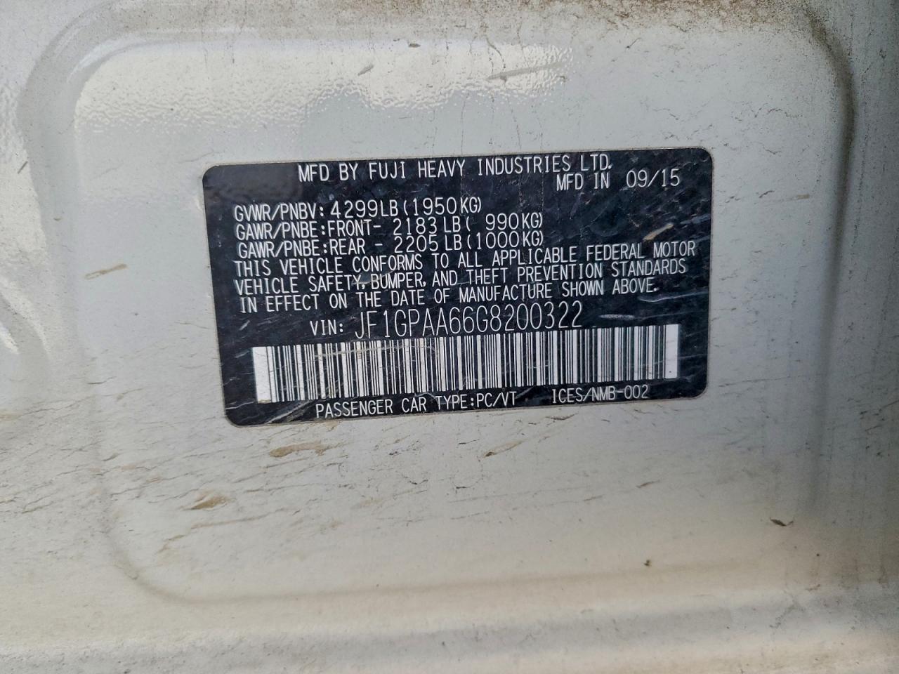 2016 SUBARU IMPREZA photo 12