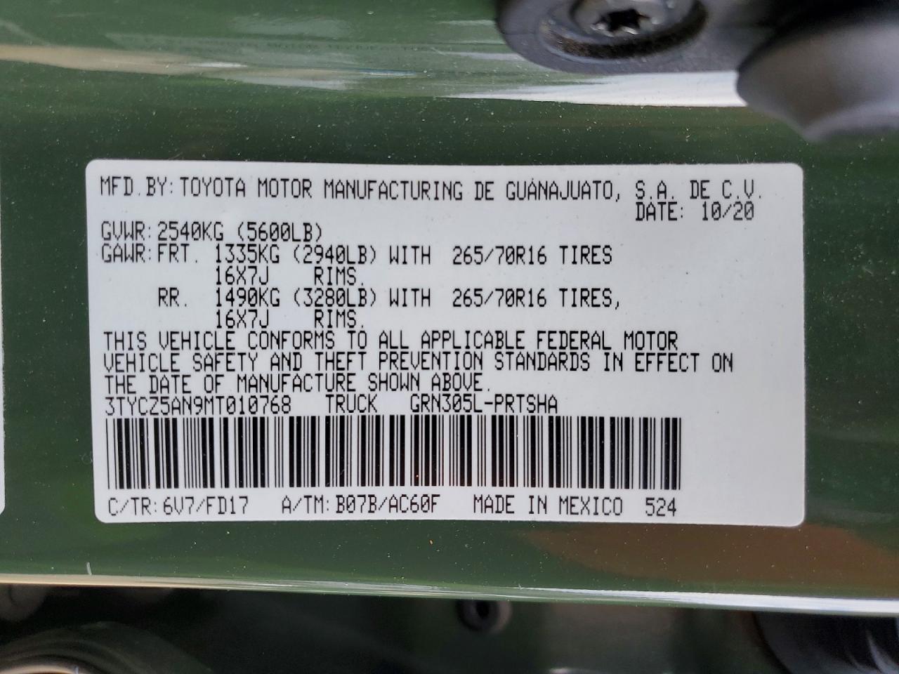 2021 TOYOTA TACOMA DOUBLE CAB photo 12