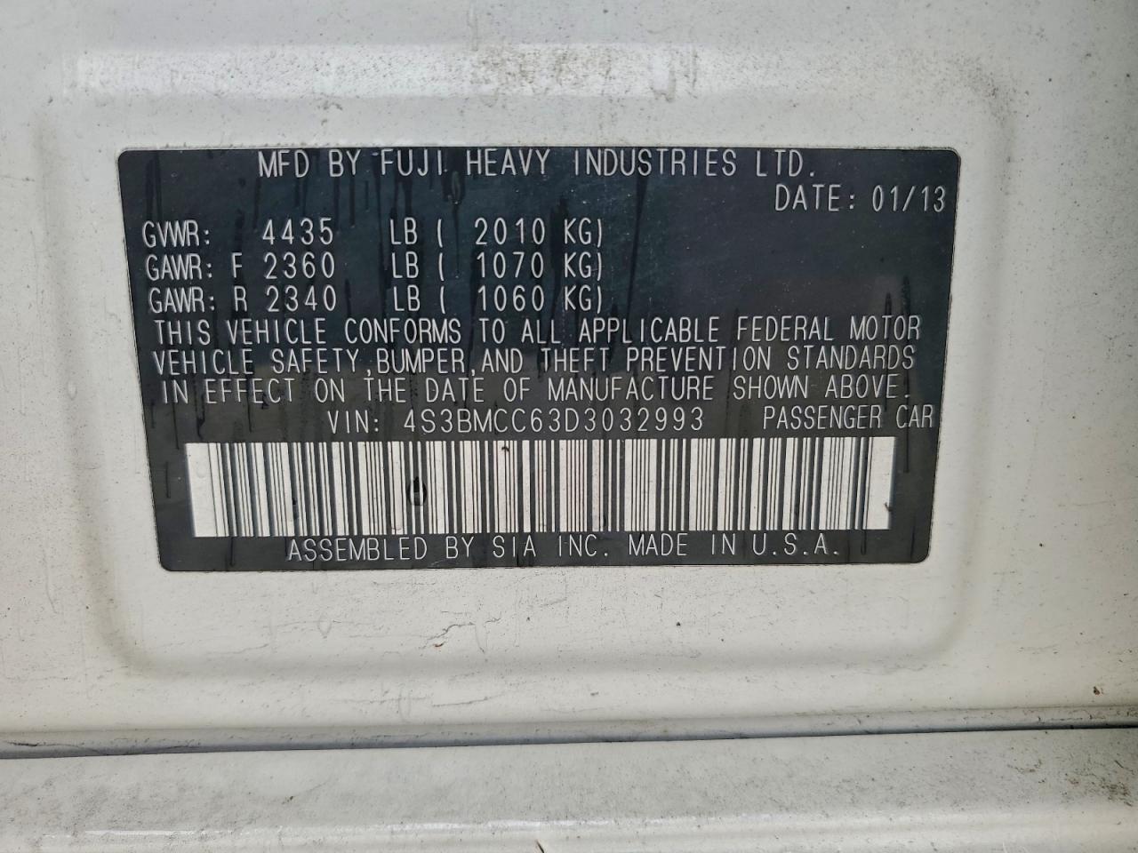 2013 SUBARU LEGACY 2.5I PREMIUM photo 12