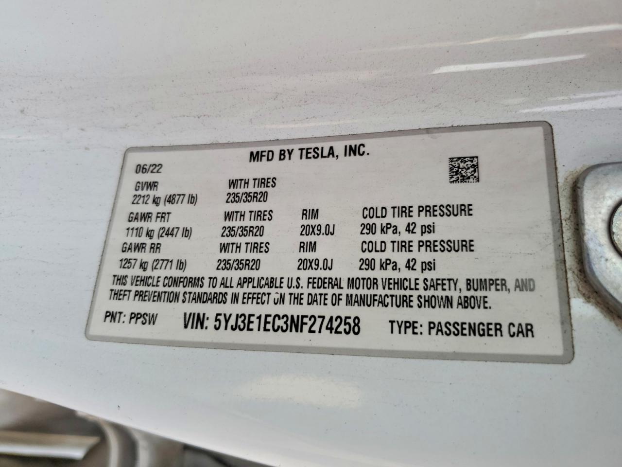 2022 TESLA MODEL 3 photo 23
