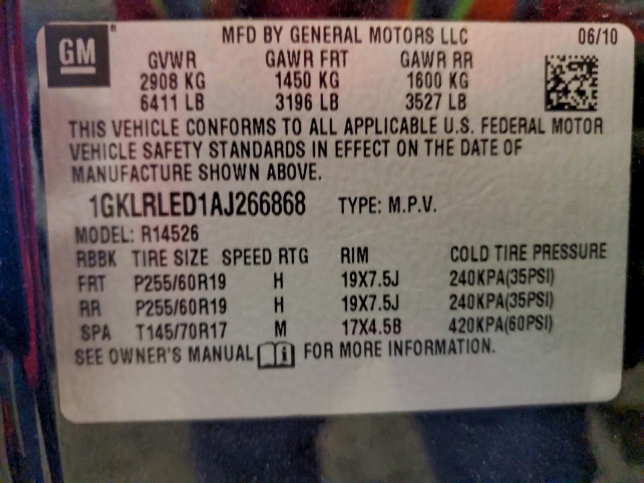 2010 GMC ACADIA SLE photo 37