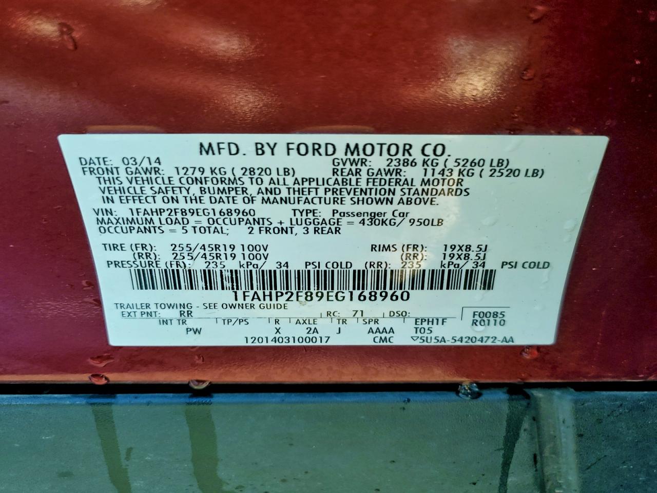 2014 FORD TAURUS LIMITED photo 12