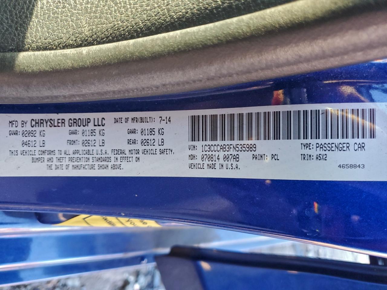 2015 CHRYSLER 200 LIMITED photo 34