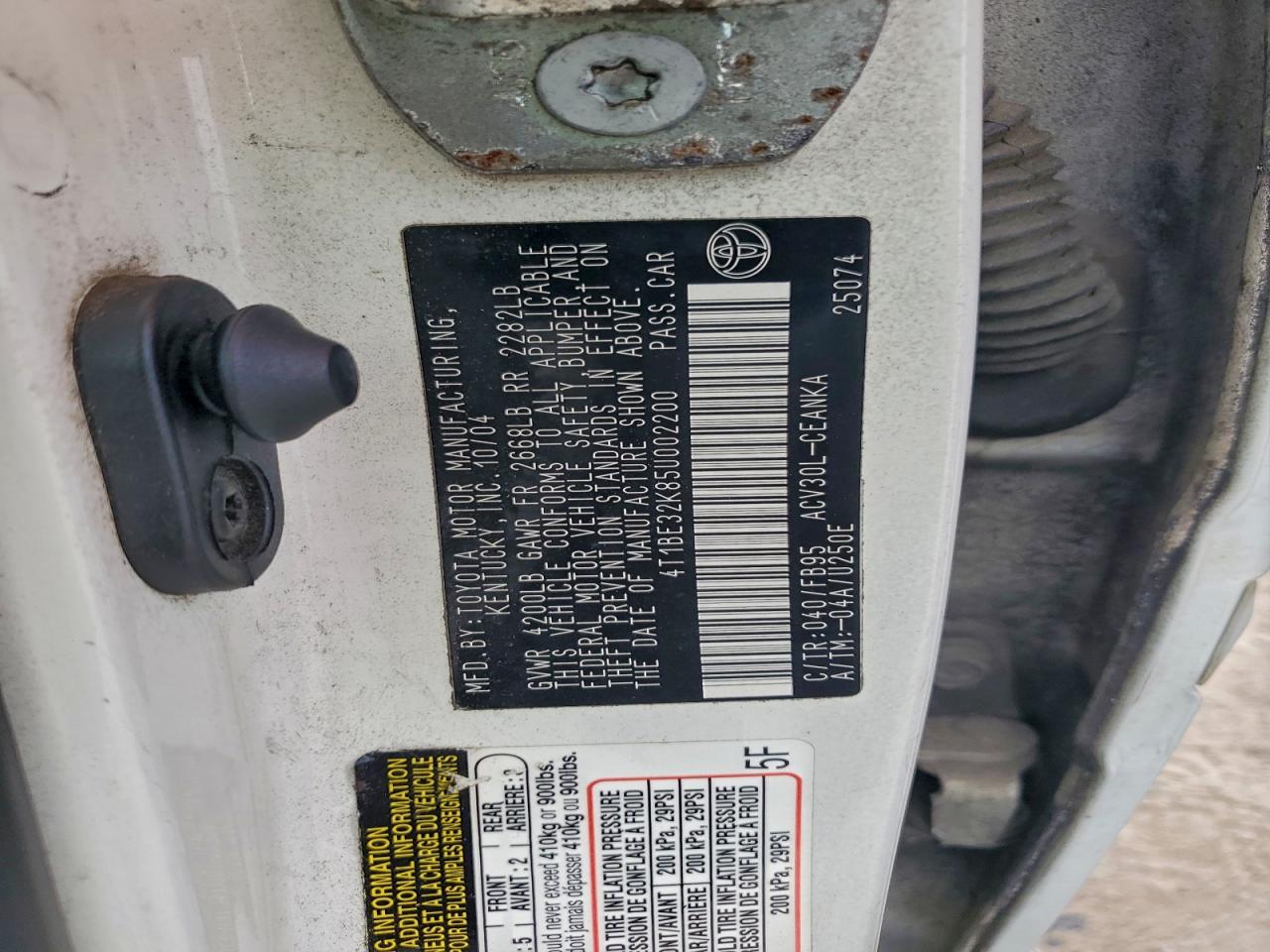 2005 TOYOTA CAMRY LE photo 49