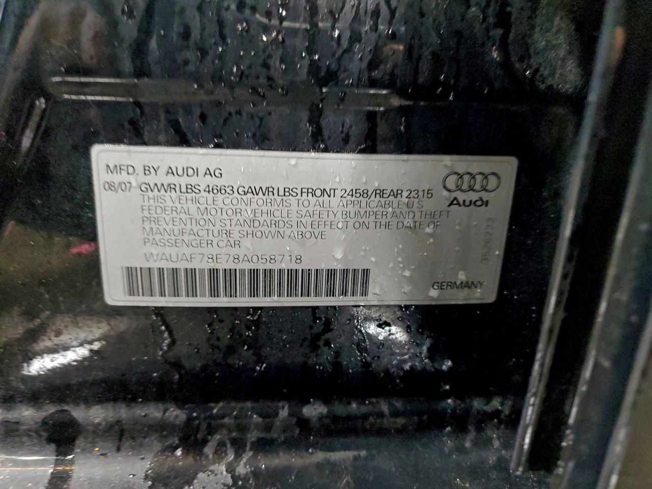 2008 AUDI A4 2.0T photo 12