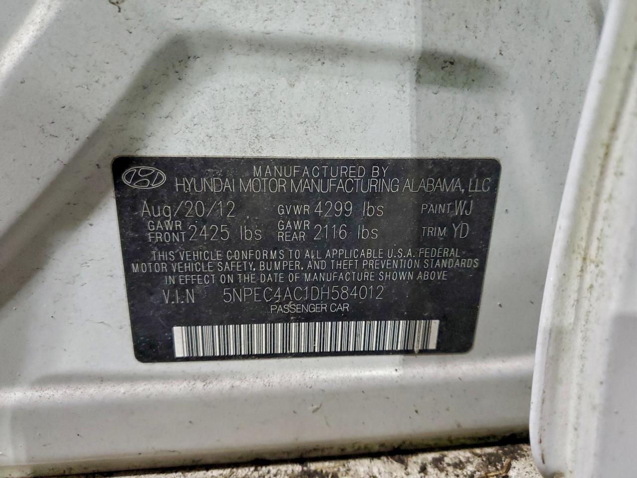 2013 HYUNDAI SONATA SE photo 12