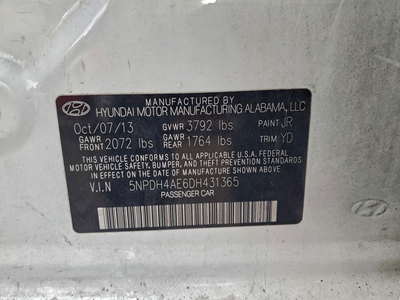 2013 HYUNDAI ELANTRA GLS photo 12