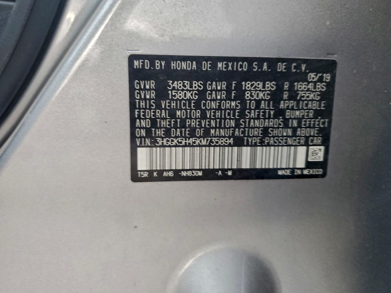 2019 HONDA FIT LX photo 13