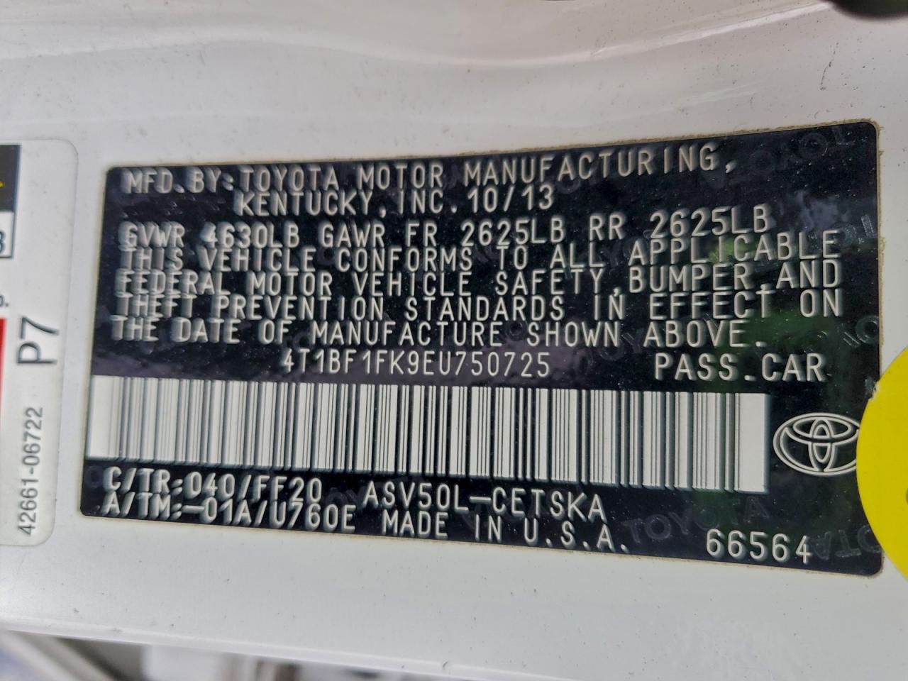 2014 TOYOTA CAMRY SE photo 37