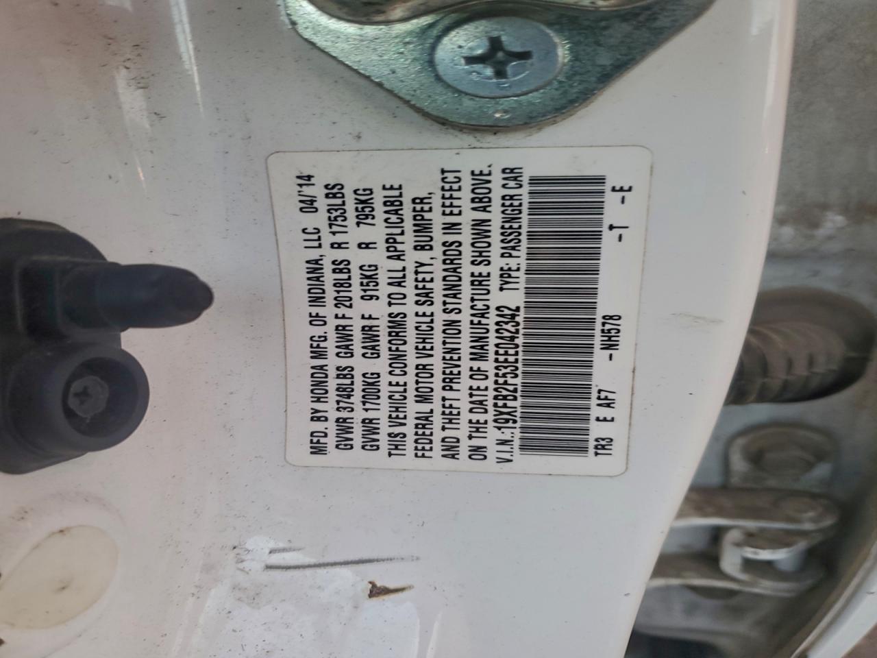 2014 HONDA CIVIC LX photo 12