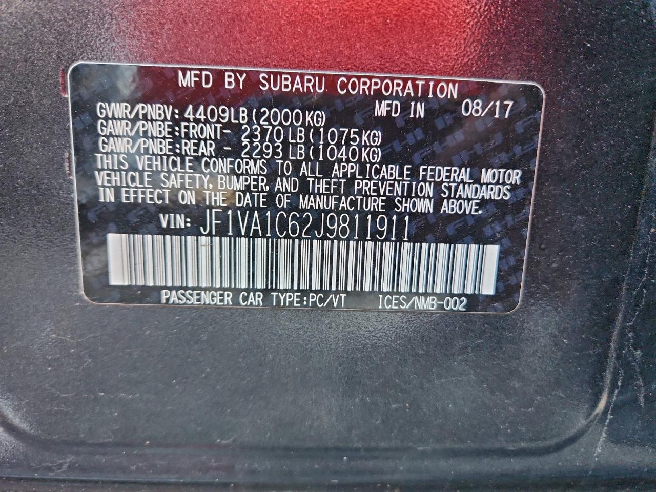 2018 SUBARU WRX PREMIUM photo 12