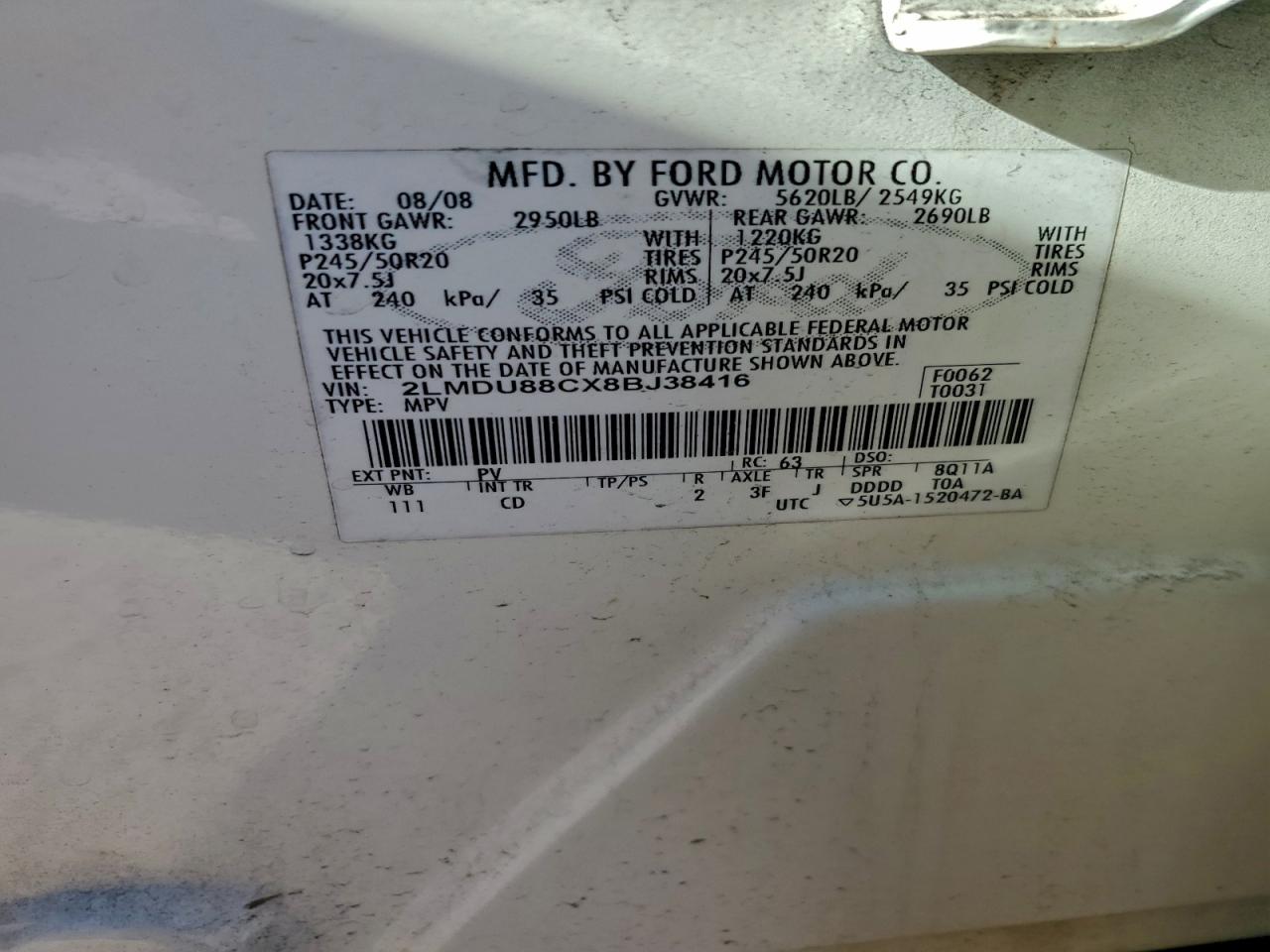 2008 LINCOLN MKX photo 14
