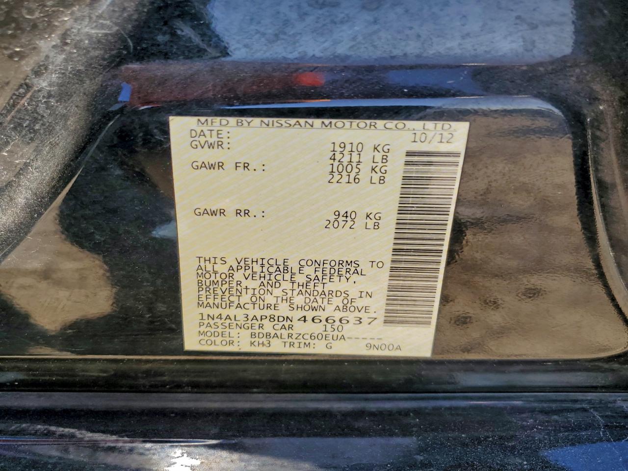 2013 NISSAN ALTIMA 2.5 photo 13