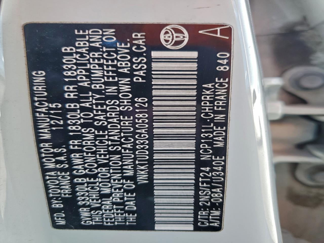 2016 TOYOTA YARIS L photo 12