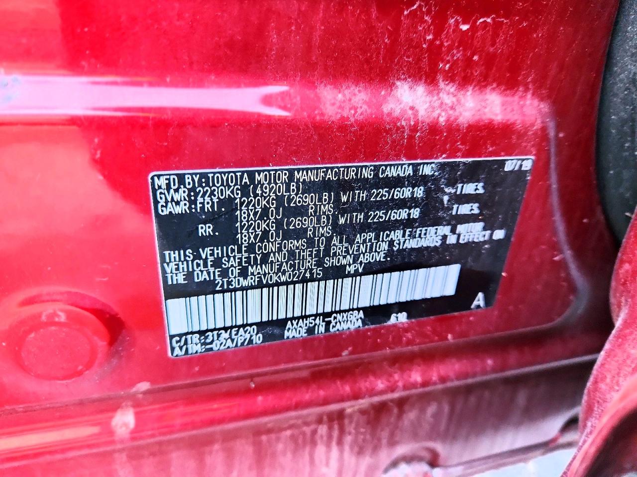 2019 TOYOTA RAV4 LIMITED photo 12