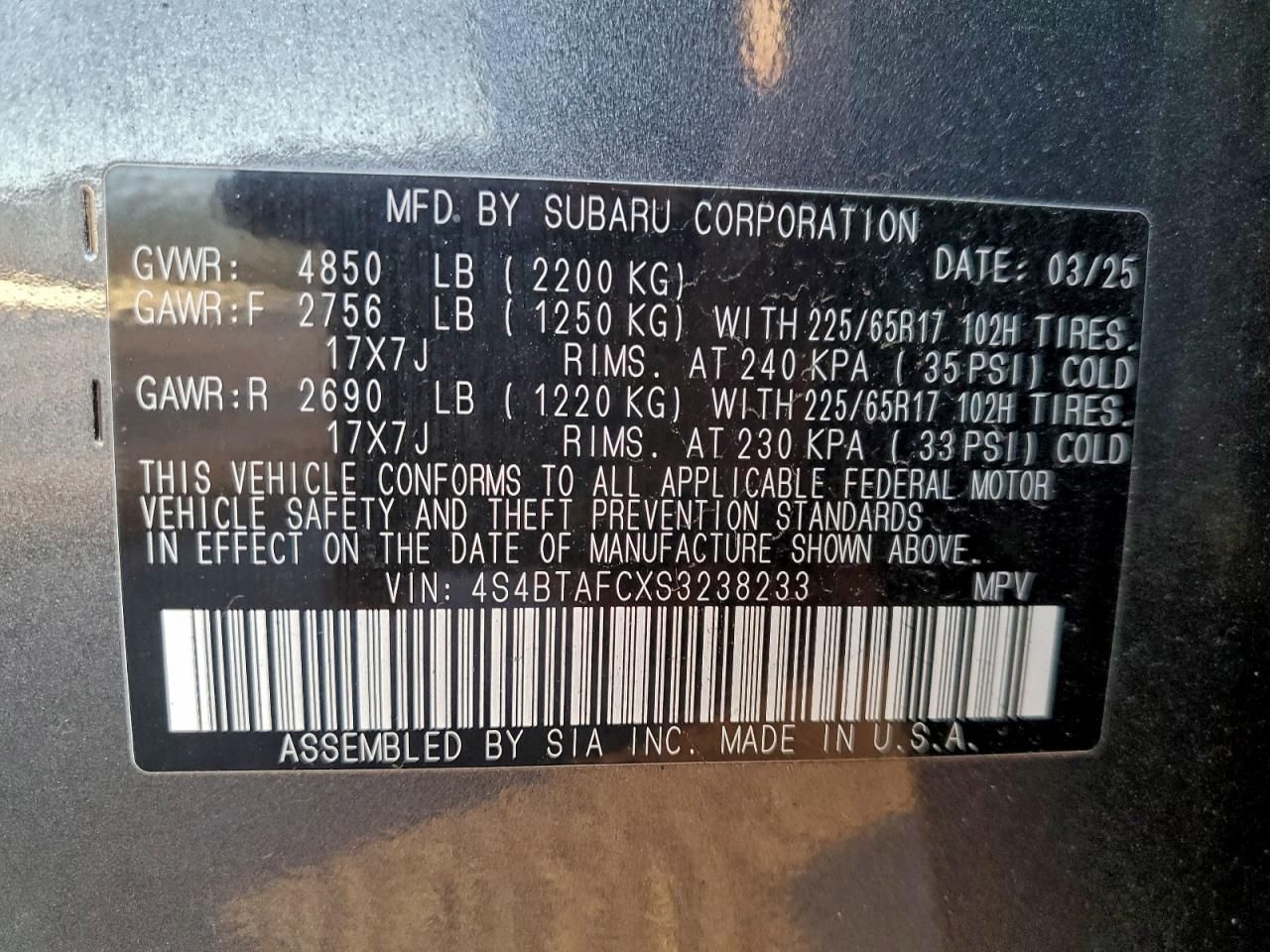 2025 SUBARU OUTBACK PREMIUM photo 13